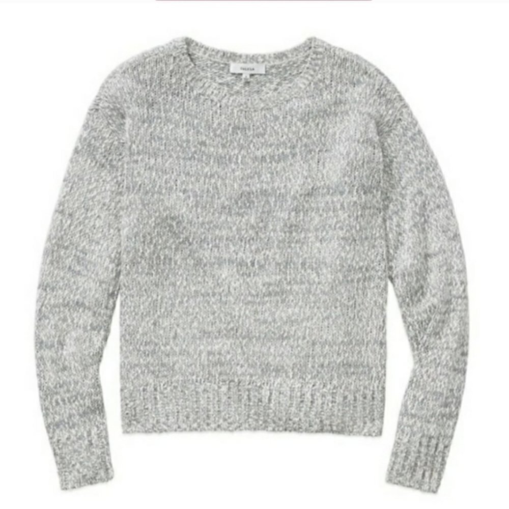 Aritzia Talula Cashmere Angora Wool Grey Chunky Knit Sweater